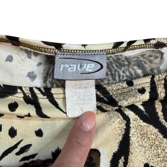 Rave 90's Y2K Tiger Blouse - Picture 2 of 3